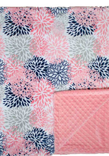 Coral Blooms Double Cuddle Throw Blanket